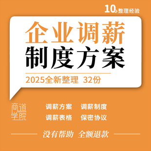 企业公司员工薪酬调整方案管理制度操作指引申请审批表格保密协议