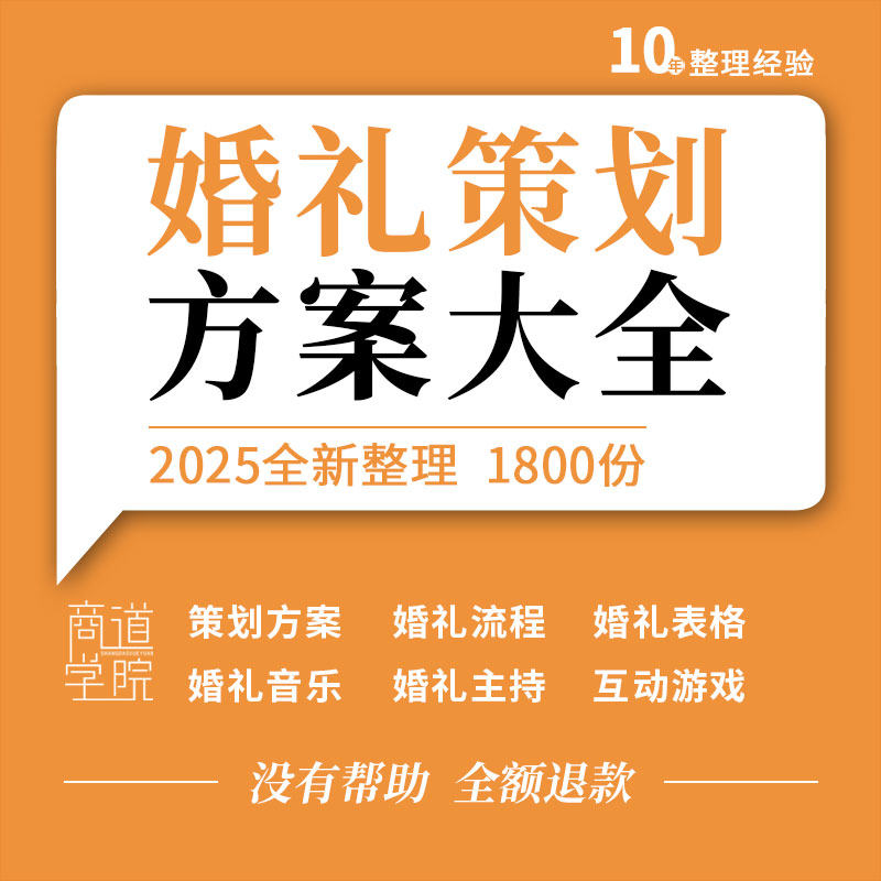 中式西式主题婚礼策划方案筹备预算流程推进表格音乐发言互动游戏