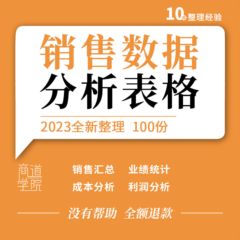 企业公司门店产品年度员工销售业绩统计成本利润数据分析表格模板