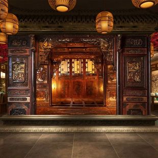 中式仿古建筑墙纸剧本杀店装修皇宫古风装饰唐代中国古代皇宫壁纸