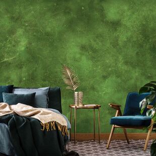 壁画 饰墙布餐饮店2025新款 法式 复古客厅壁纸网红普拉达绿色酒店装