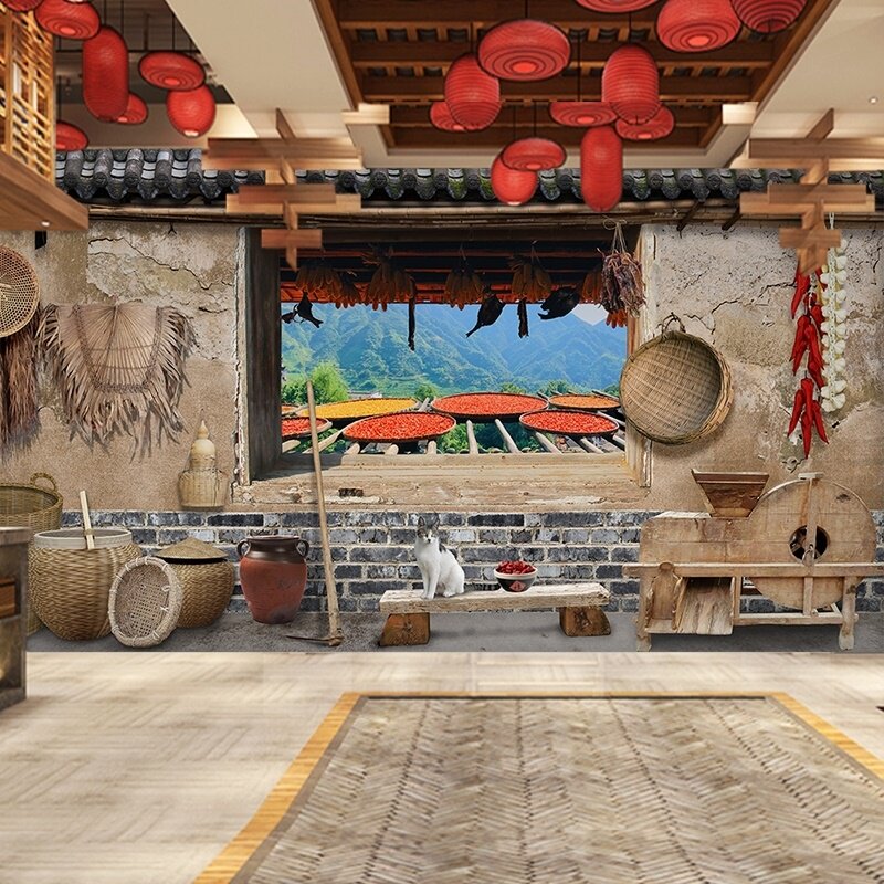 农产品壁纸古代农村图片复古怀旧酒馆农家江湖客栈直播间壁纸