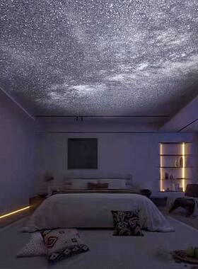 梦幻星空顶天花板卧室房间壁纸欧式儿童房装饰简约3d月球墙纸墙布