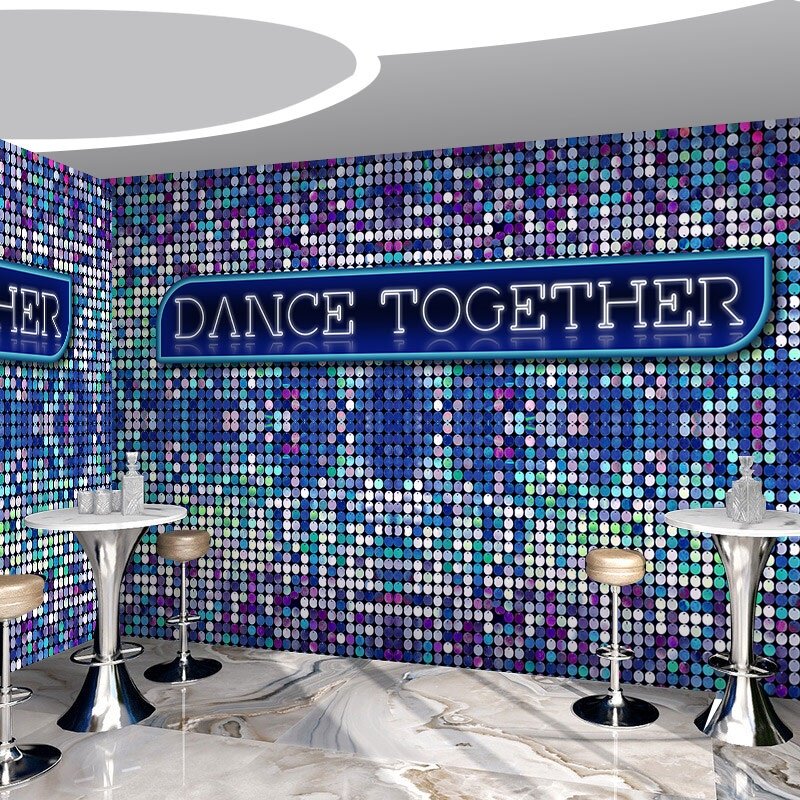 3d马赛克闪光亮片墙纸ktv包厢墙面装饰专用闪片墙布酒吧k房壁纸