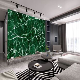 2025新款 普拉达绿色大理石壁纸石材纹理客厅墙布现代简约卧室墙纸