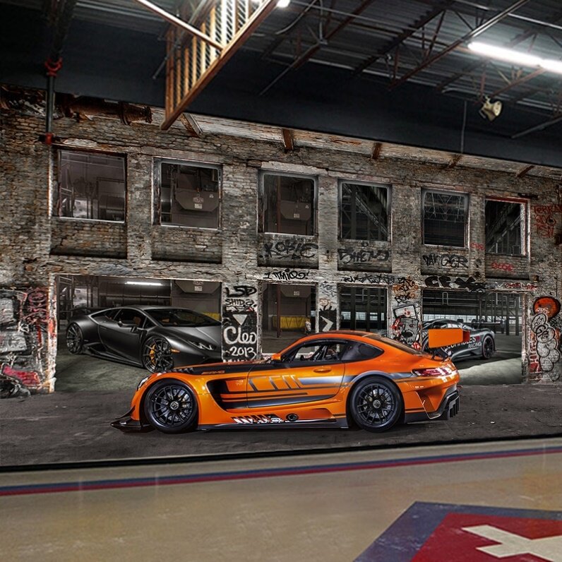 3d立体汽车壁纸维修汽修厂背景墙装饰壁画改装改色美容店跑车壁纸