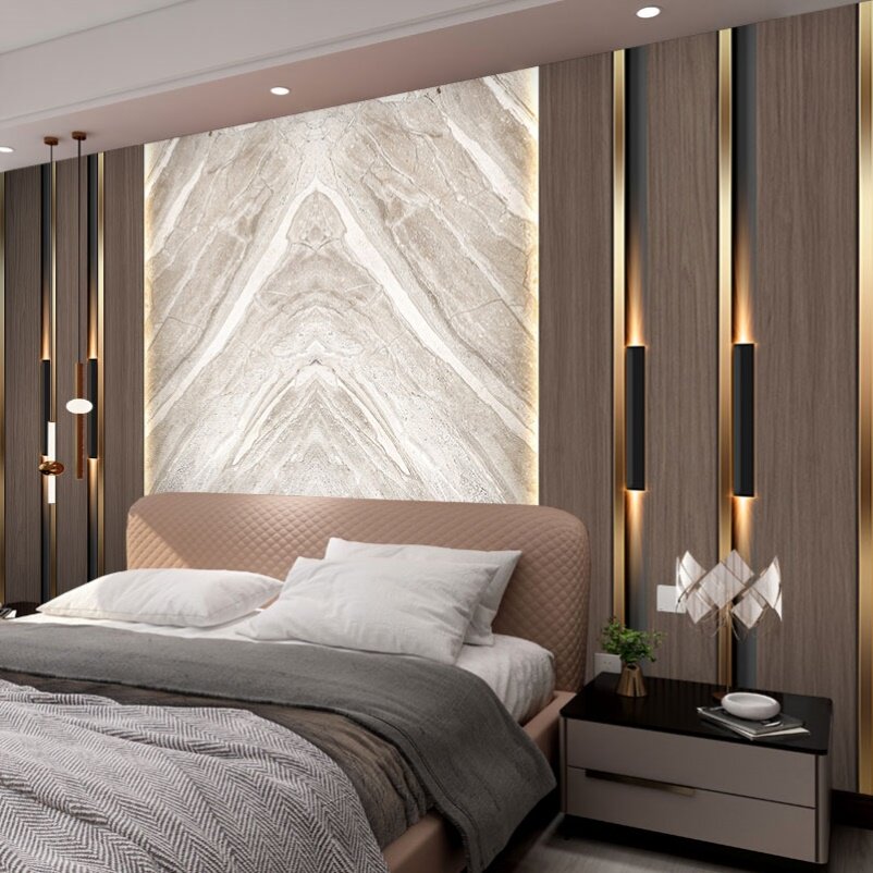 3d轻奢云石大理石壁纸北欧风高档电视背景墙装饰壁画卧室房间壁纸