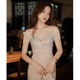 一字肩晚礼服女轻奢高端小众赫本性感连衣裙年会小个子生日party