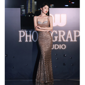 高定晚礼服女2026新款 高级感宴会气质鱼尾轻奢小众高端亮片主持人