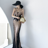 高端晚礼服名媛2026新款 气质年会宴会主持人鱼尾裙性感吊带高级女