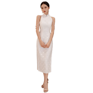 旗袍小晚礼服夏改良连衣裙女轻奢小众高端中长款宴会高级感主持人