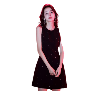 黑色party小晚礼服裙女轻奢小众高端小个子气质宴会平时可穿生日