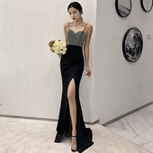 高端小晚礼服女2026新款 宴会气质黑色高级感轻奢小众生日鱼尾裙夏