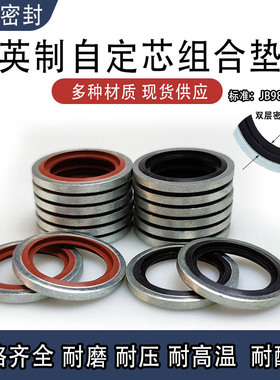 自定芯英制组合垫丁晴/氟胶/紫铜/304/316不锈钢组合垫片/O型圈