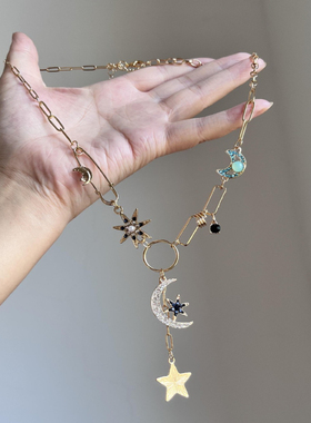 【星月神话】新款星月流苏项链高级感小众设计锁骨链毛衣链女80