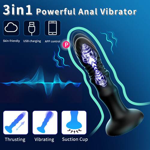 New APP remote control automatic telescopic anal plug prosta