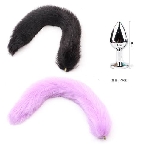 Detachable fox tail metal anal plug COS role-playing SM back