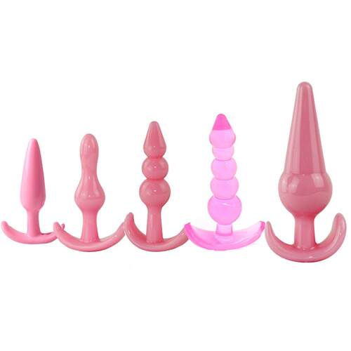 Silicone Anal Plug Five-piece Set Gay and Lesbian Backroom T