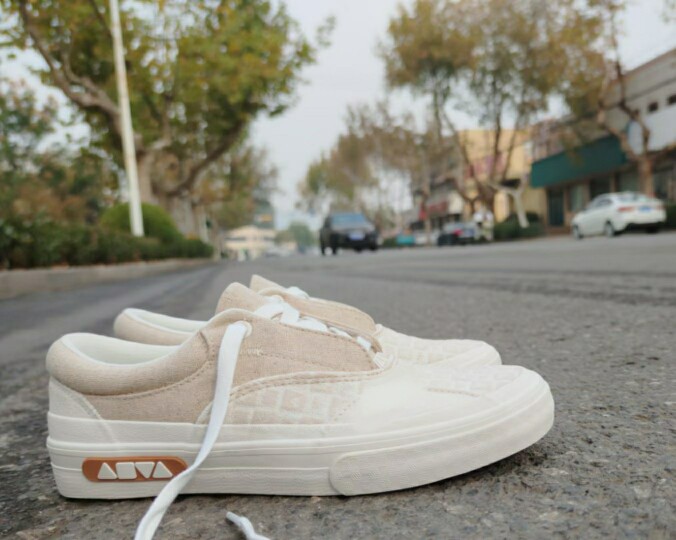 库存鞋滑板鞋米色帆布男女低帮板运动小瑕疵减震鞋垫36+36.5