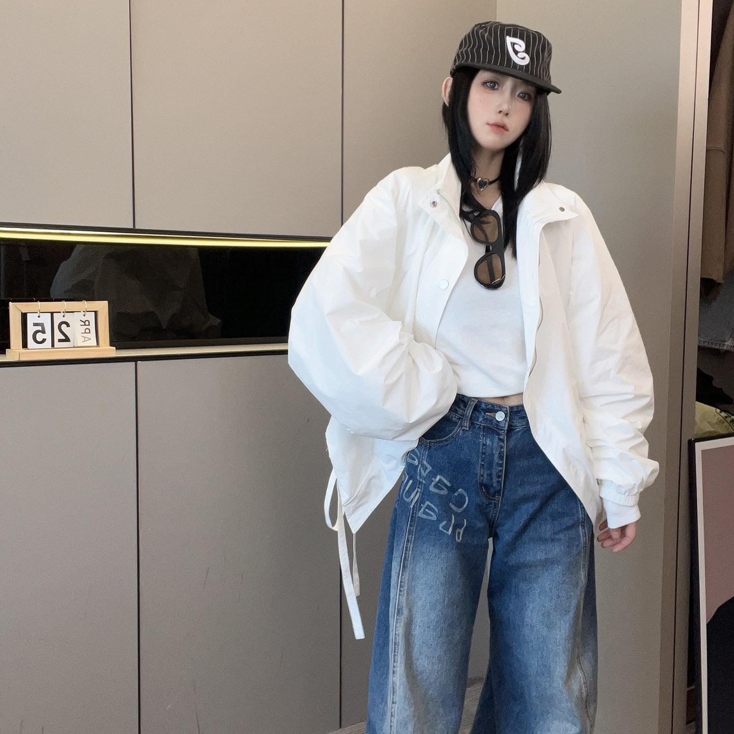 外套女2026秋季新款欧洲站设计感纯色不规则下摆宽松显瘦长袖上衣