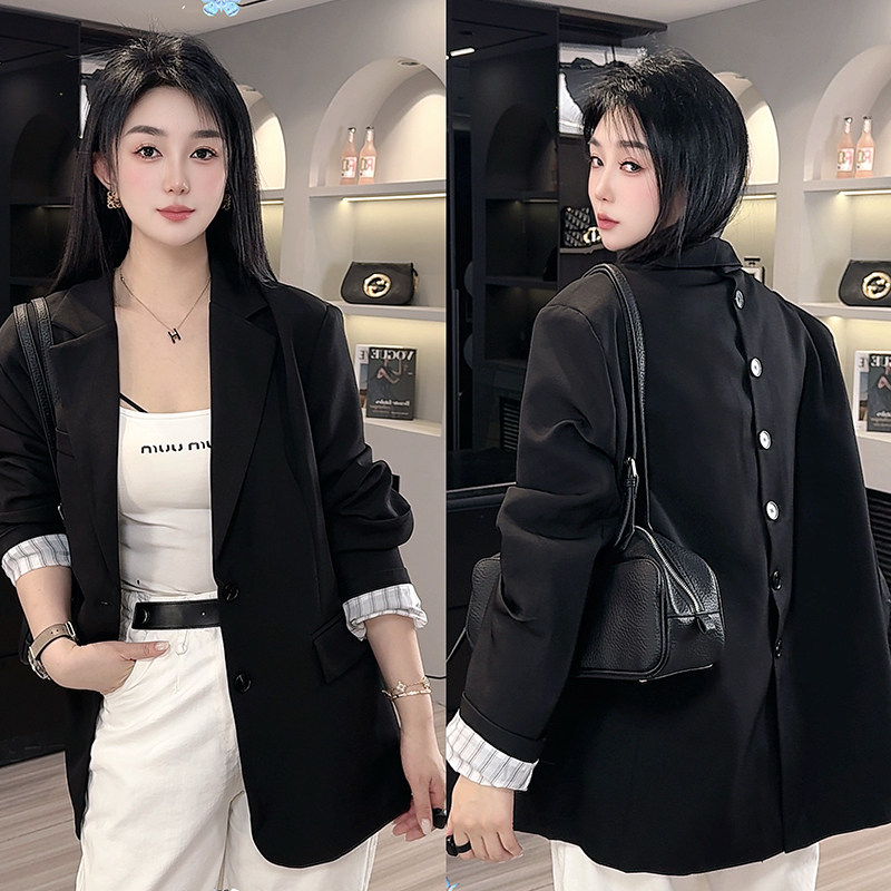 西装女2026春季新款欧洲站宽松中长款西服时尚百搭外套长袖上衣