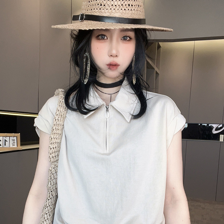 半拉链无袖上衣蕾丝拼接高腰半身裙长裙套装两件套女2026春季新款