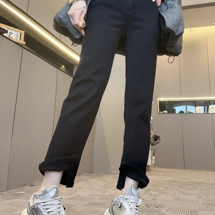 牛仔裤女2025秋冬新款欧洲站烟管裤高腰直筒裤显瘦长裤百搭裤子,女装/女士精品,牛仔裤,淘宝优惠券,粉丝福利购,淘宝优惠卷