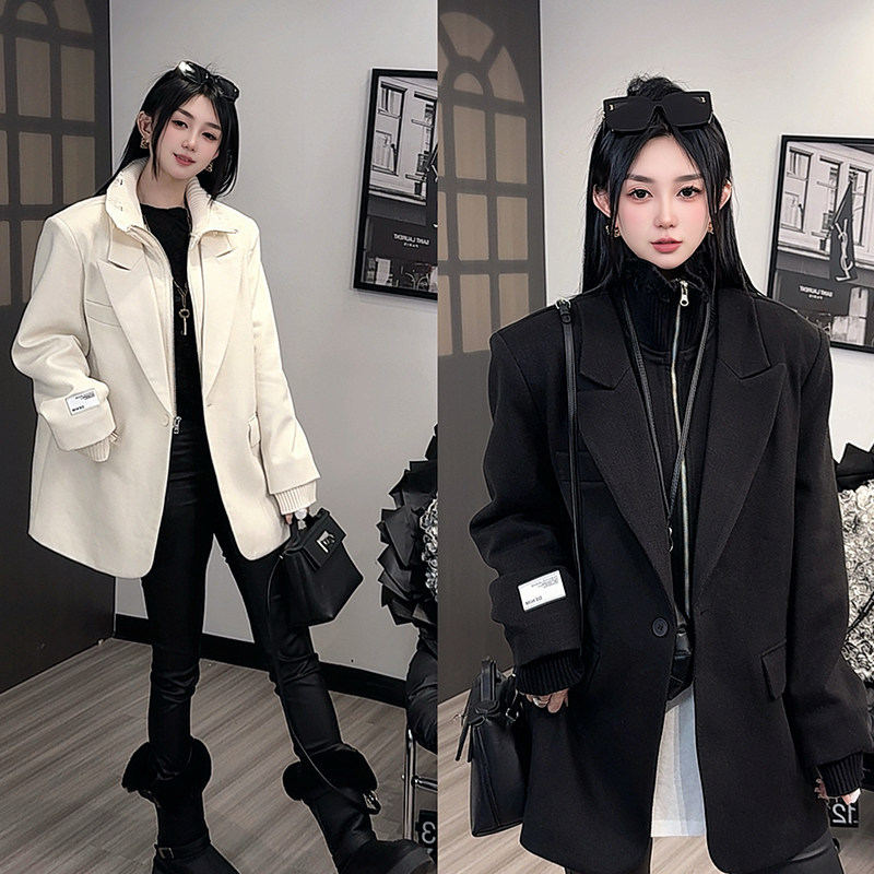 羽绒服女2025冬季新款中长款纯色羊绒外套针织拼接假两件长袖上衣,女装/女士精品,羽绒服,淘宝优惠券,粉丝福利购,淘宝优惠卷