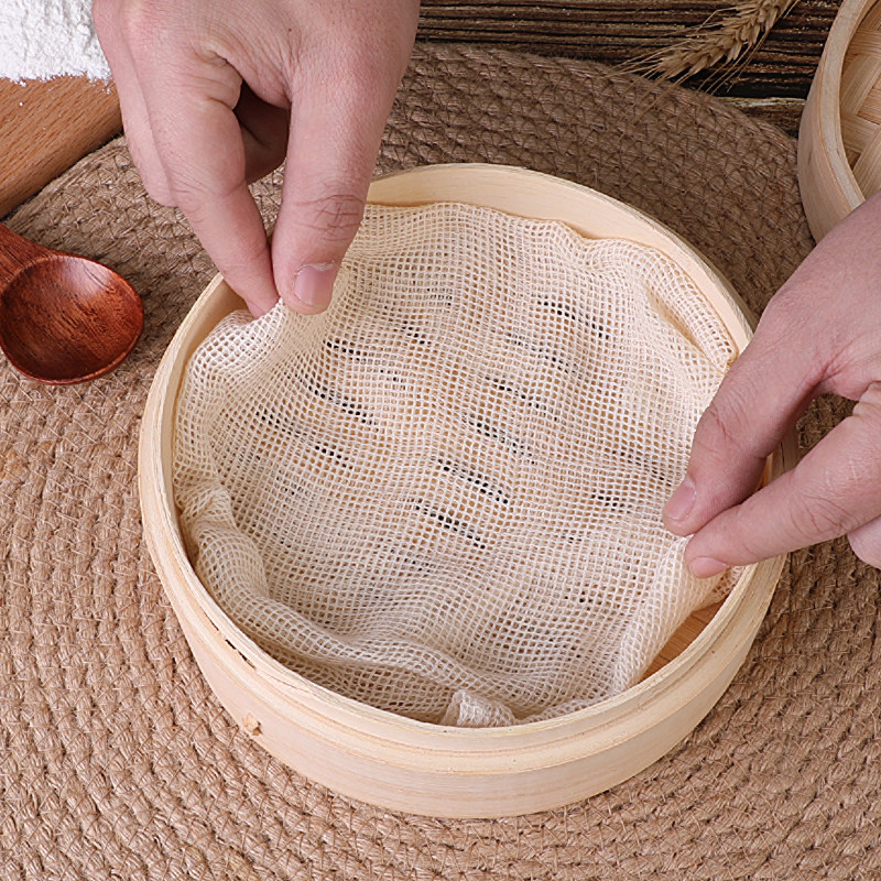 日本进口不粘方形纯棉蒸锅纱布笼屉垫包子蒸布蒸笼布蒸馒头垫布