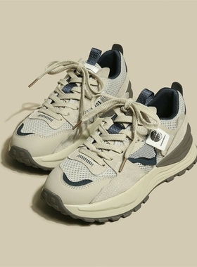 老爹鞋女2025年春秋季新款阿甘鞋透气百搭拼色休闲运动鞋潮子