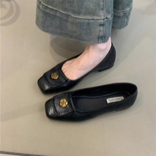 小个子法式夏小码一脚蹬浅口单鞋复古小码百搭2026平底新款单鞋女