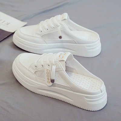 小白女鞋2025年新款夏季厚底外穿无后跟时尚懒人潮凉拖包头半拖鞋