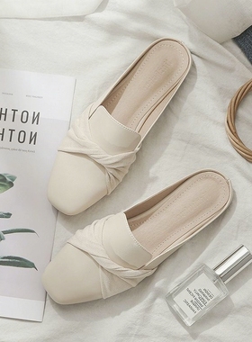 百搭包头时尚新款半托2025女穆勒外穿夏凉拖年懒人网红平底半拖鞋