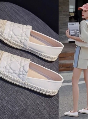 小香风渔夫鞋女春秋2025年新款夏单鞋平底软底百搭一脚蹬懒人鞋子