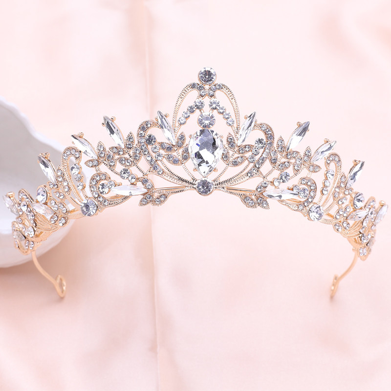 皇冠头饰女童王冠水晶发箍小朋友生日发饰公主演出礼服走秀发饰品