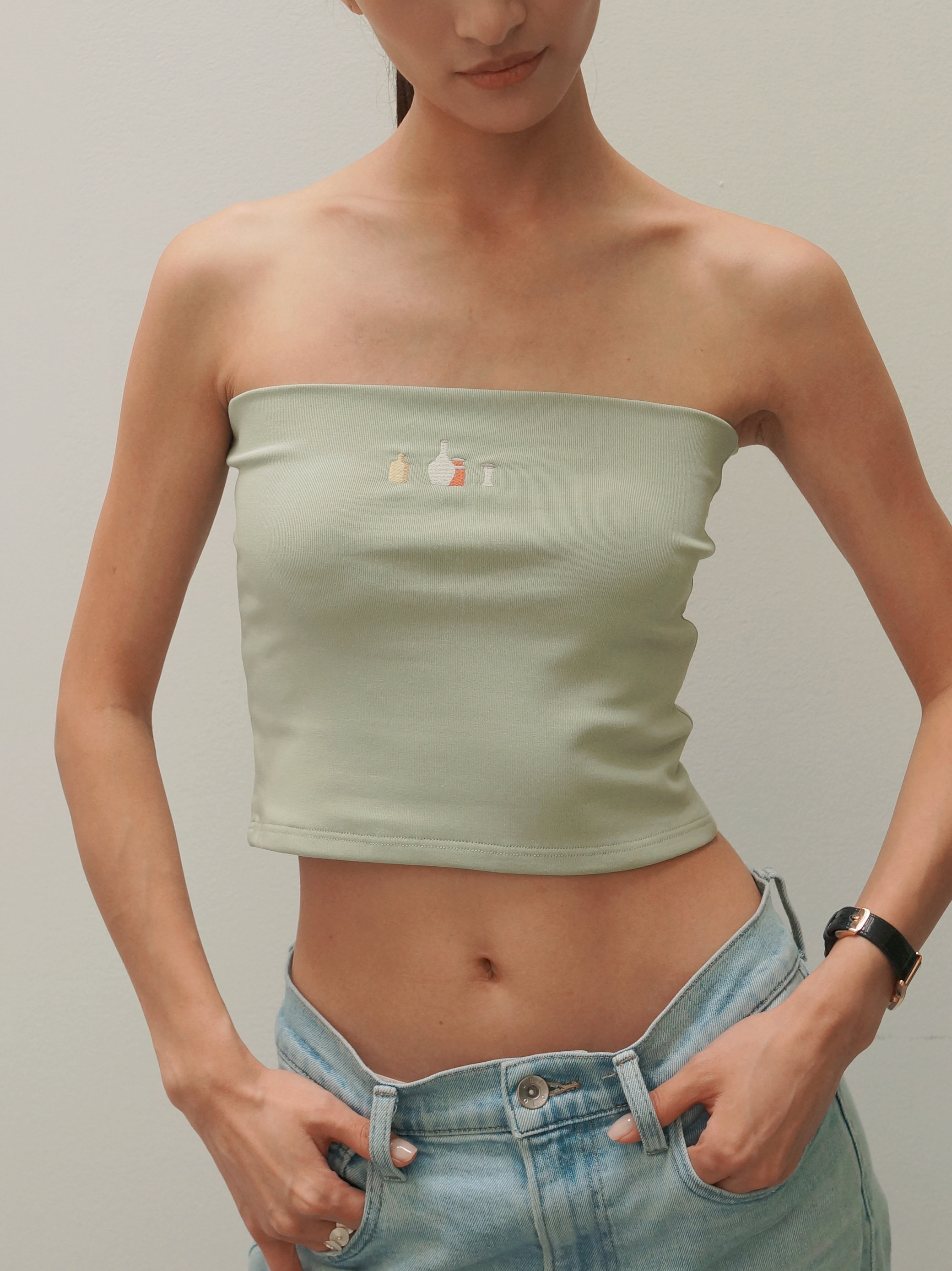 MWOODS木木美术馆莫兰迪风格抹胸