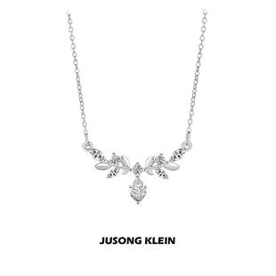月桂花项链女潮流饰品时尚 钛钢项链 幸运花枝锁骨链 klein Jusong