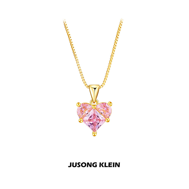 JUSONGKLEIN钛钢锁骨链女爱心