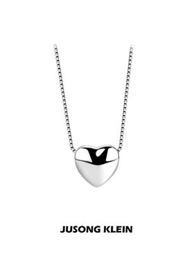 JUSONG KLEIN爱心项链女ins小众设计感桃心形吊坠简约钛钢锁骨链