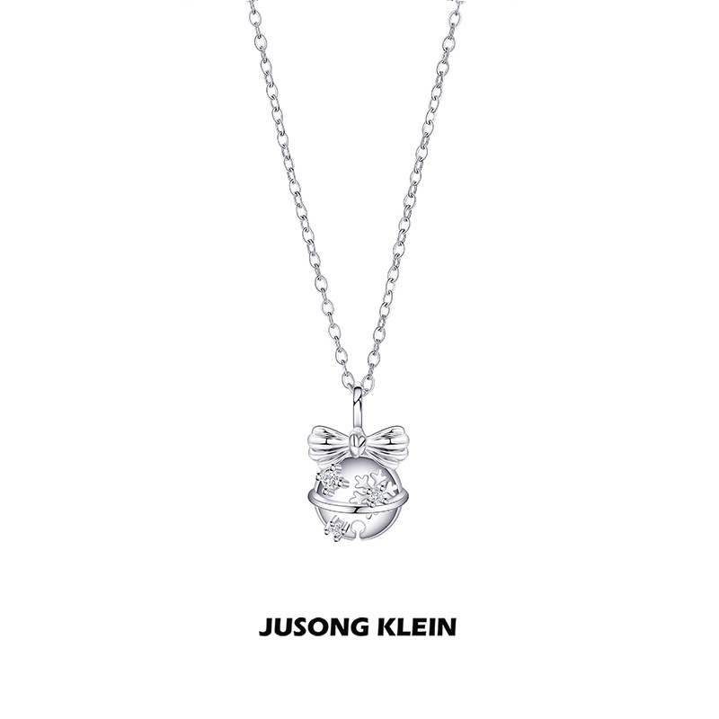 Jusong Klein 钛钢项链 冬日序章系列圣诞铃铛项链轻奢小众锁骨链