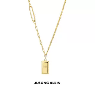 JUSONG KLEIN暴富小金砖项链女Gold小金条方块ins锁骨链,饰品/流行首饰/时尚饰品新,项链,淘宝优惠券,粉丝福利购,淘宝优惠卷