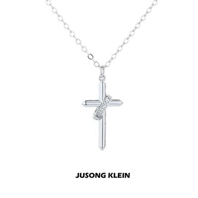 Jusong klein 钛钢项链十字架项链男潮轻奢感简约小众设计锁骨链