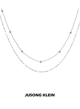 Jusongklein双层钛钢锁骨链女