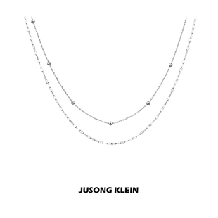 Jusong klein 钛钢项链 双层叠戴项链女轻奢简约小众设计感锁骨链