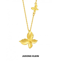 Jusong klein 钛钢项链 金色蝴蝶项链女小众轻奢小福蝶气质锁骨链