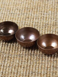 加厚紫铜茶杯铜茶具纯手工紫铜小号酒杯原色烤色铜杯小铜杯30毫升