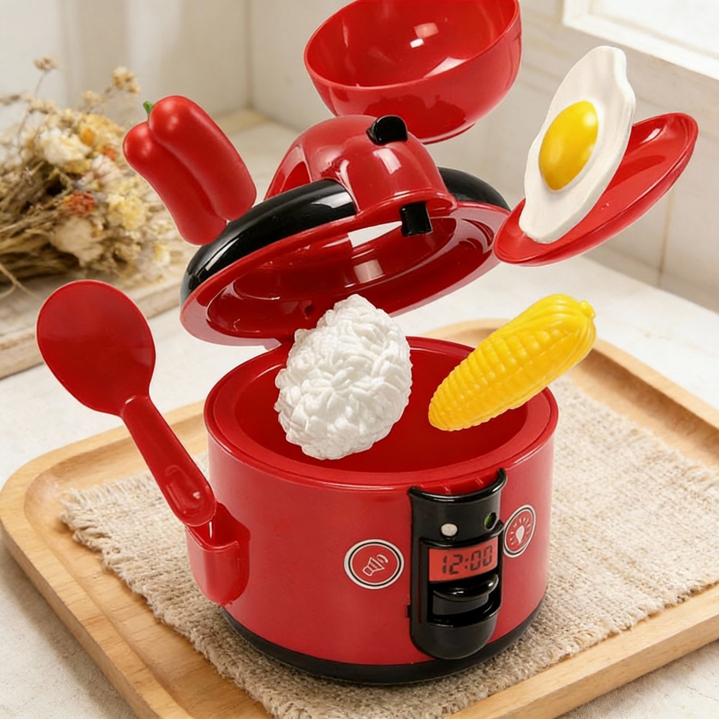 厨房煮饭电饭锅玩具套装儿童烹饪食物仿真过家家迷你电饭煲女孩