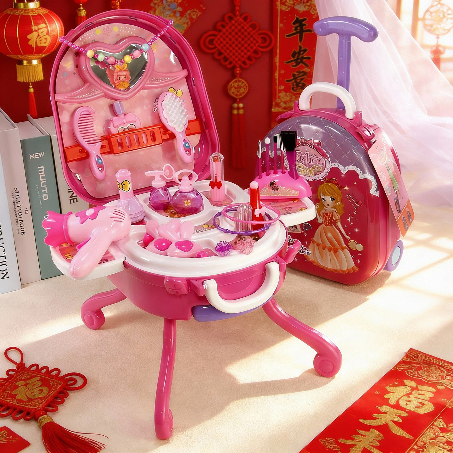 儿童玩具小女孩仿真套装化妆盒品梳妆台公主娃娃宝宝迷你小行李箱,玩具/童车/益智/积木/模型,儿童化妆玩具,淘宝优惠券,粉丝福利购,淘宝优惠卷