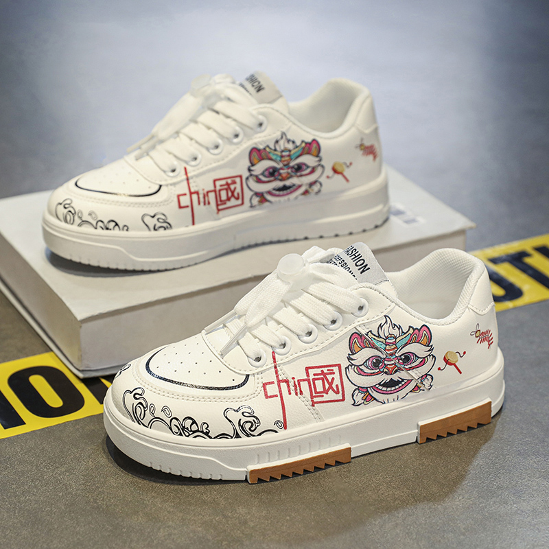 透气潮男童中大童板鞋运动小白鞋