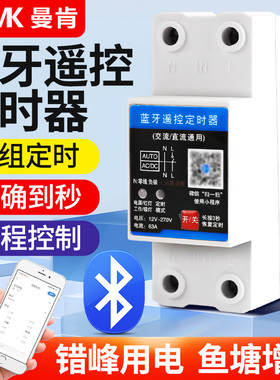 蓝牙直流24V时控开 关220v远程定时器63A大功率手机遥控交流通用